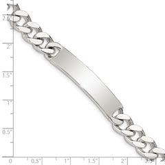 Sterling Silver Polished Engraveable Curb Link ID Bracelet