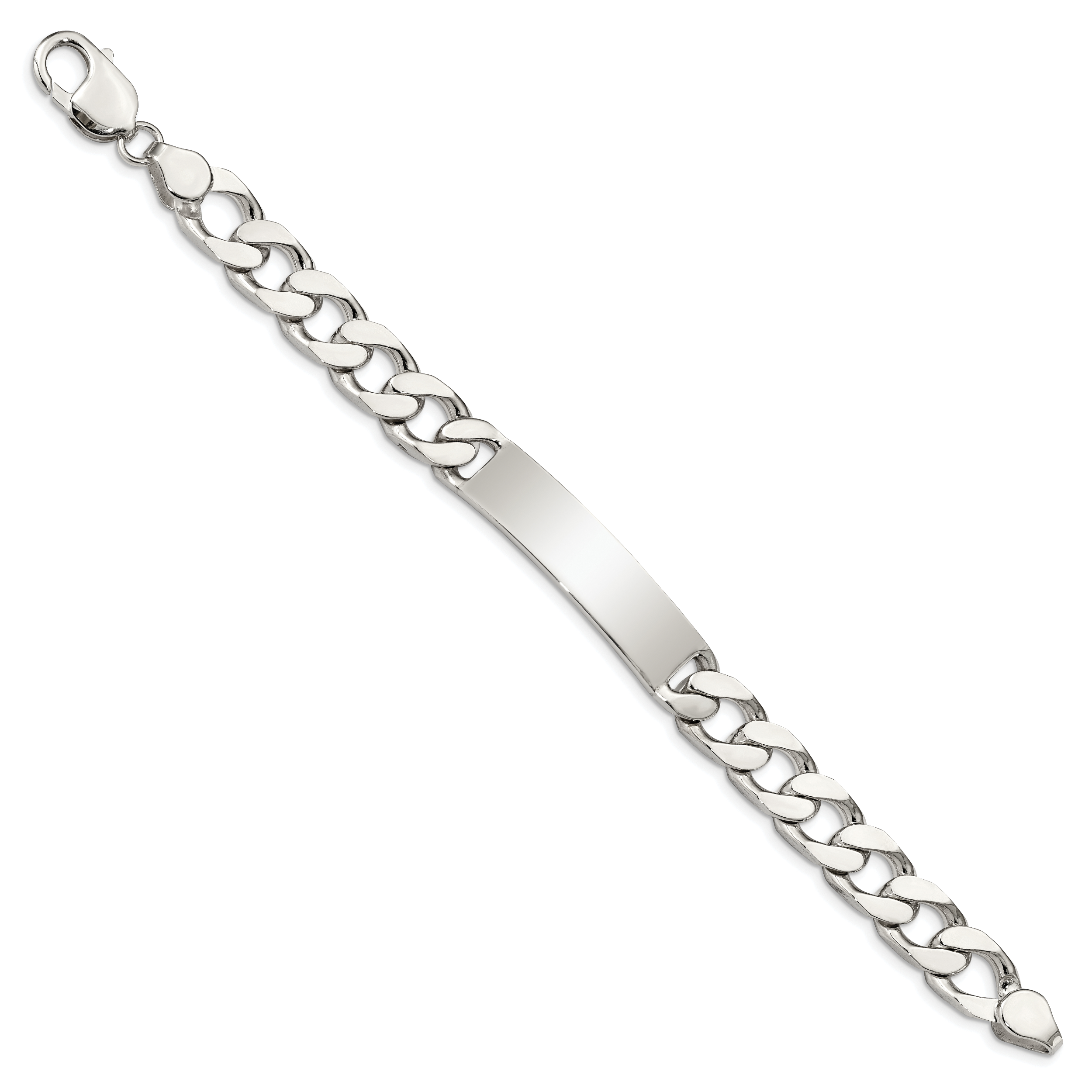 Sterling Silver Polished Engraveable Curb Link ID Bracelet Secondary image