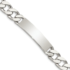 Sterling Silver 8.5inch Polished Engraveable Curb Link ID Bracelet