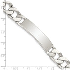 Sterling Silver Polished Engraveable Curb Link ID Bracelet