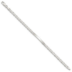 Sterling Silver Polished Engraveable Anchor Link ID Bracelet