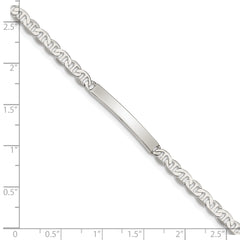 Sterling Silver Polished Engraveable Anchor Link ID Bracelet