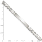 Sterling Silver Polished Engraveable Anchor Link ID Bracelet