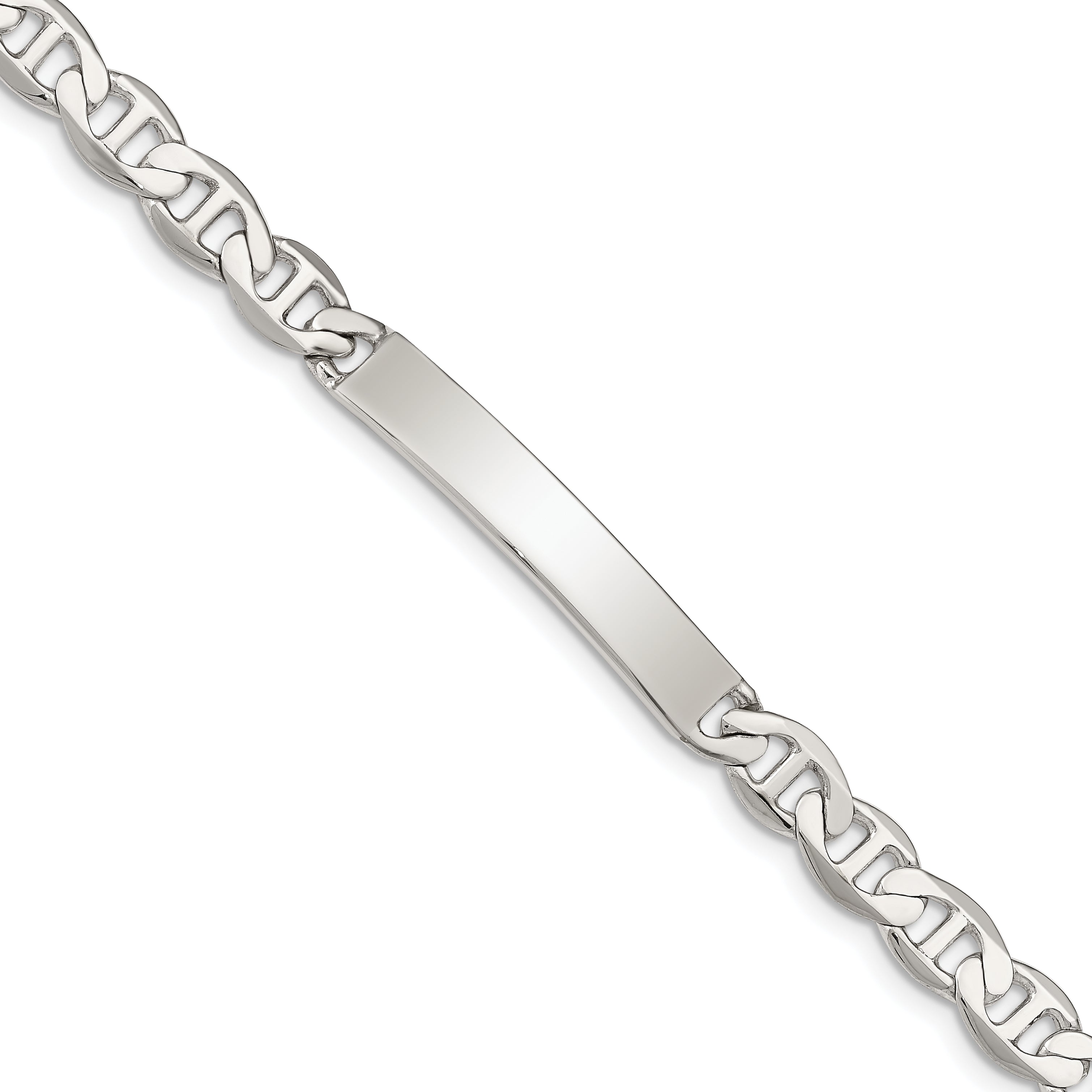 Sterling Silver Engraveable Anchor Link ID Bracelet Main image