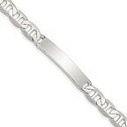 Sterling Silver 8inch Polished Engraveable Anchor Link ID Bracelet