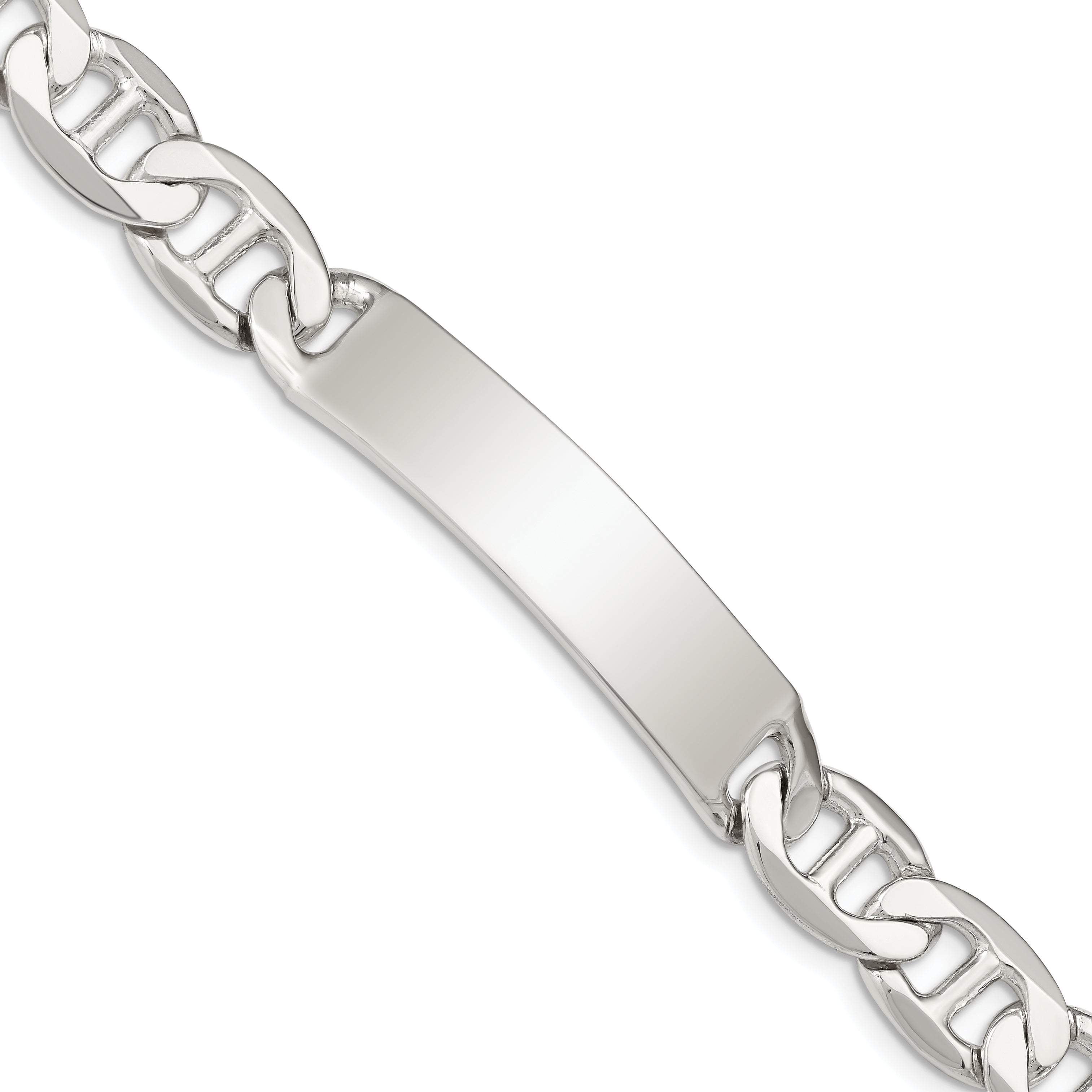 Sterling Silver 8.5inch Polished Engraveable Anchor Link ID Bracelet Main image