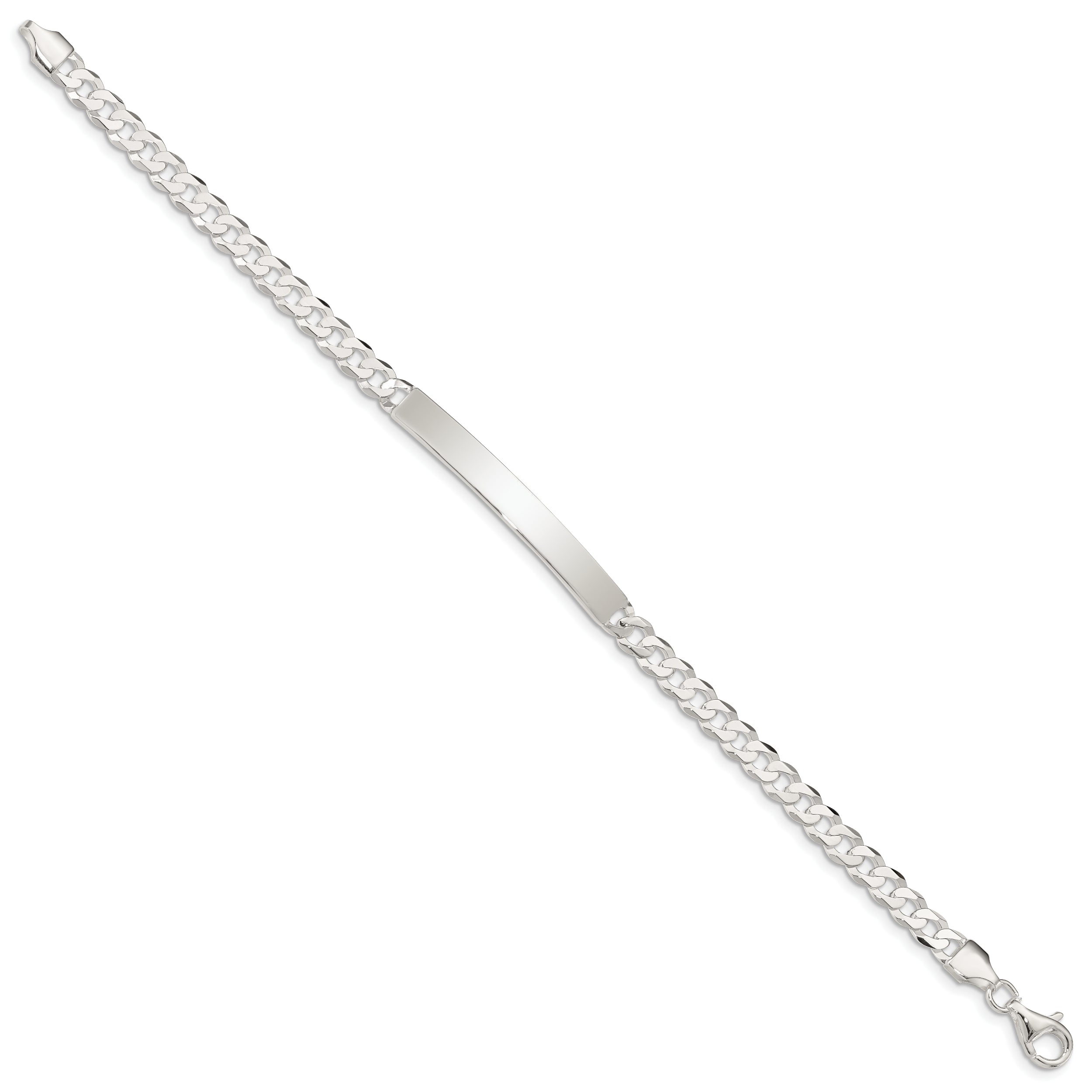 Sterling Silver Curb Link ID Bracelet