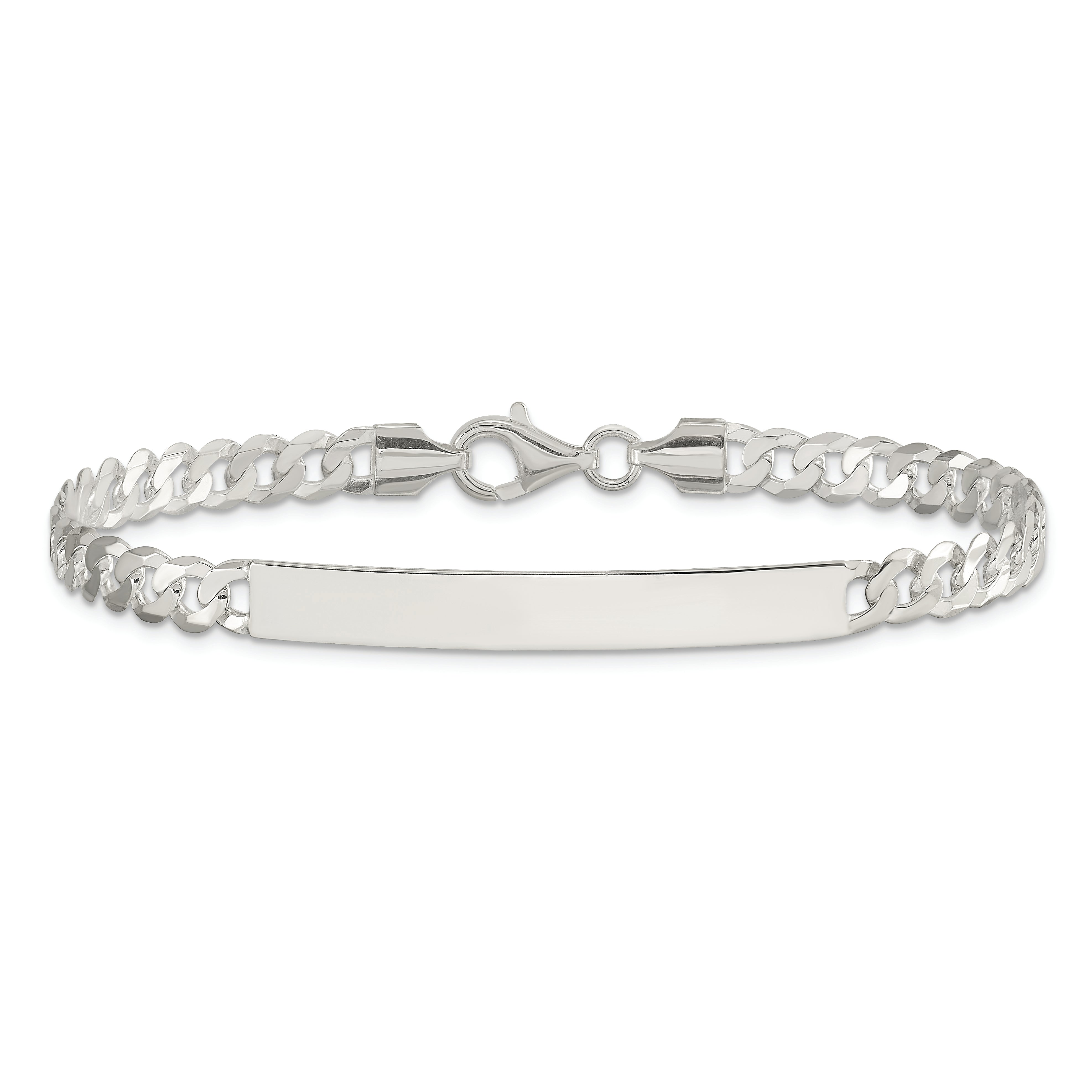 Sterling Silver Curb Link ID Bracelet