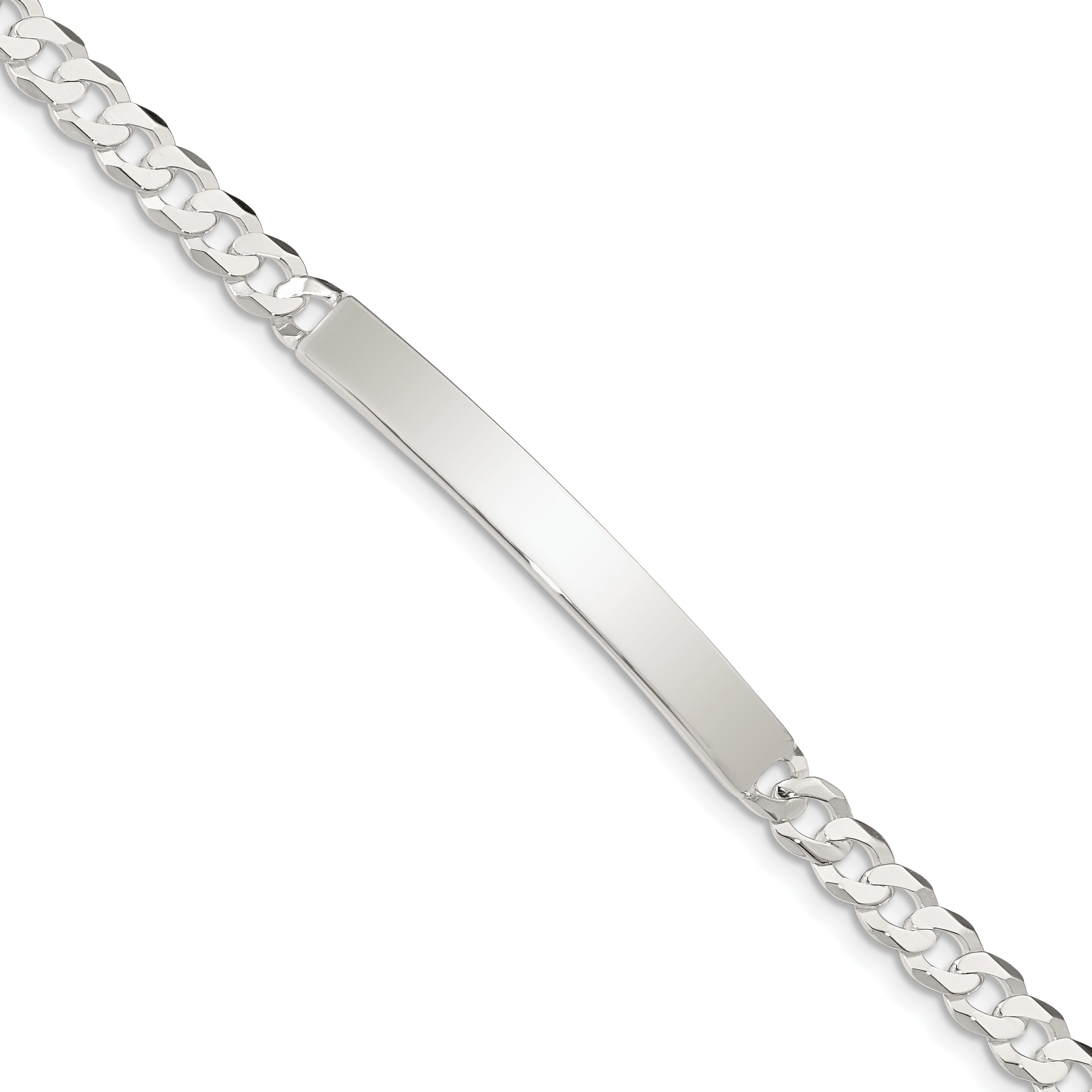 Sterling Silver Curb Link ID Bracelet