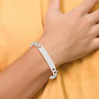 Sterling Silver Curb Link ID Bracelet