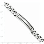 Sterling Silver Antiqued Satin  Curb Link ID Bracelet