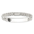 Sterling Silver Enameled Fleur-de-lis ID Men's Bracelet