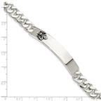 Sterling Silver Enameled Fleur-de-lis ID Men's Bracelet