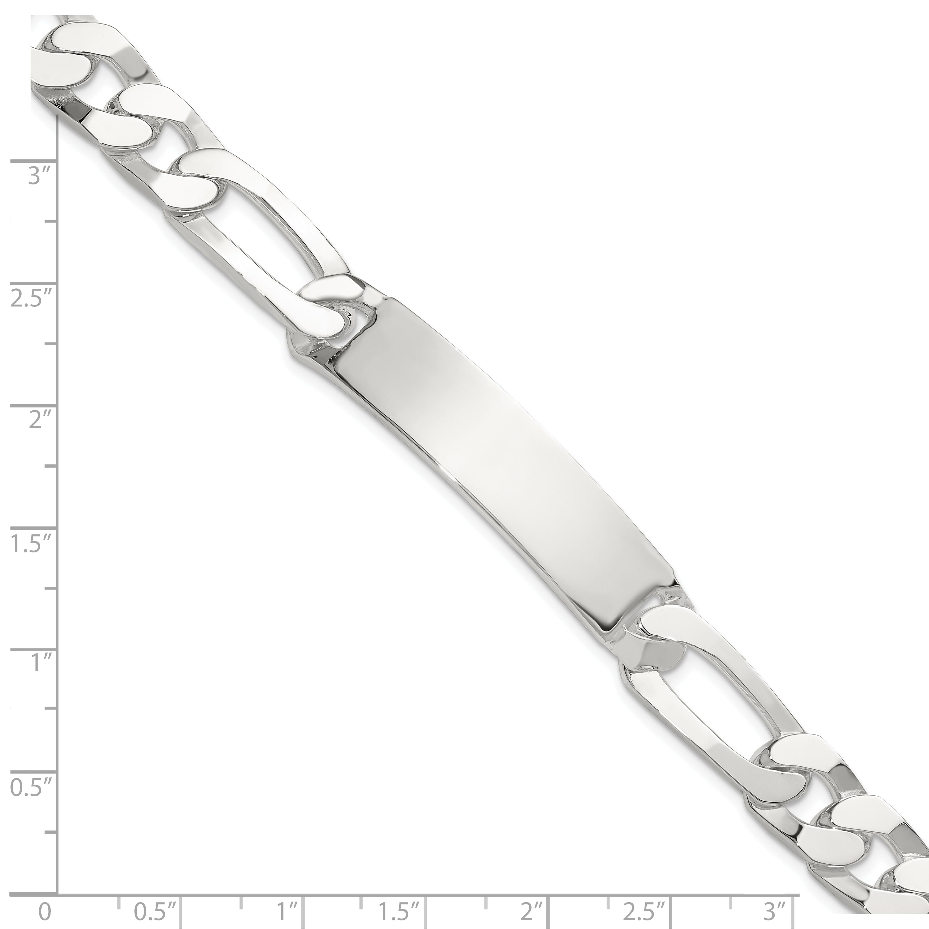 Sterling Silver 8.5in Figaro ID Bracelet