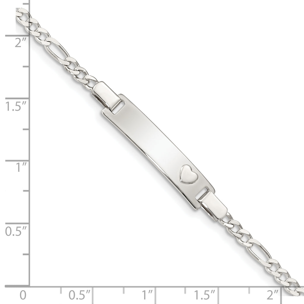 Sterling Silver Baby ID with Heart Bracelet