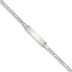 Sterling Silver Baby ID with Heart Bracelet