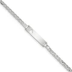 Sterling Silver Baby ID with Cut-out Heart Bracelet