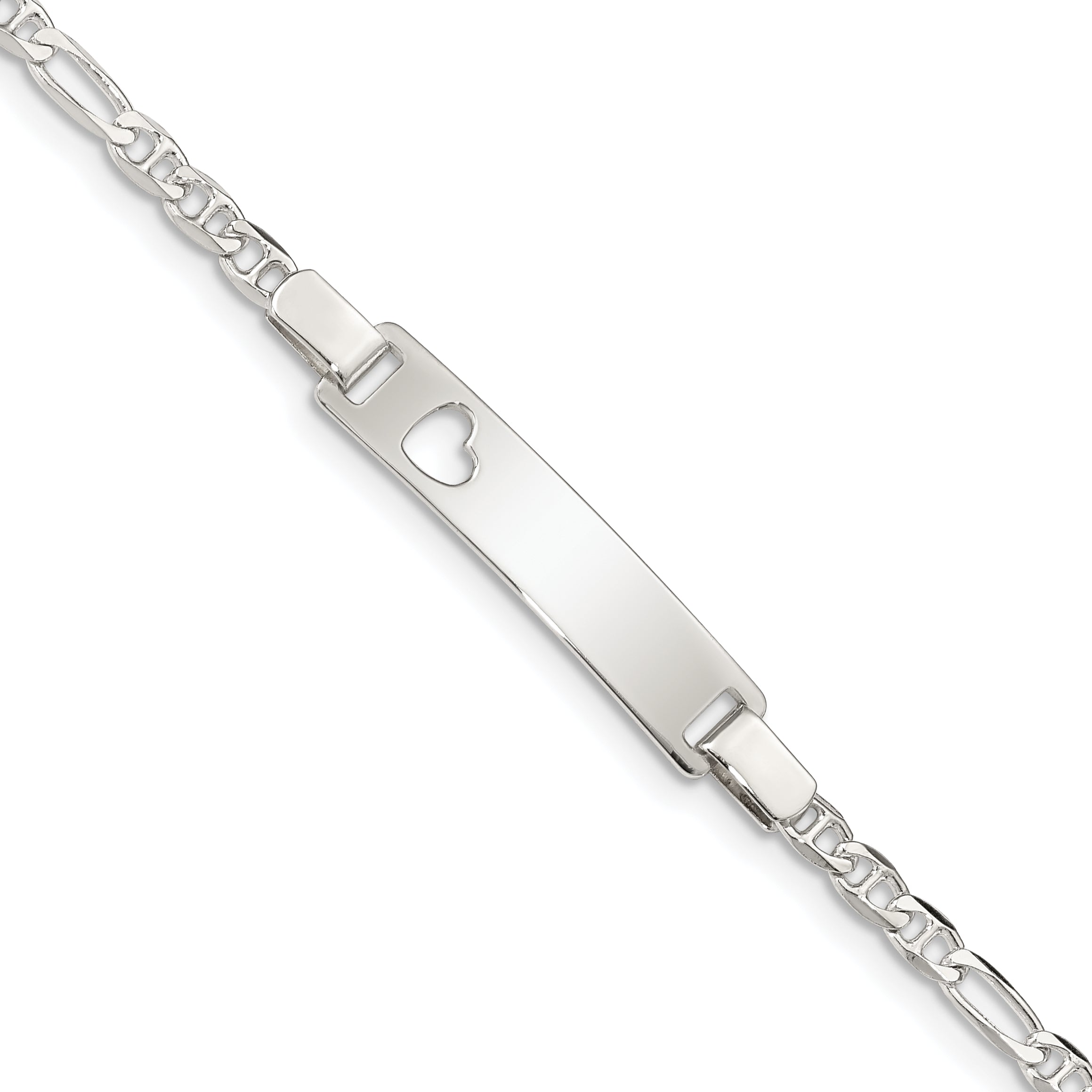 Sterling Silver Baby ID with Cut-out Heart Bracelet Main image