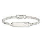 Sterling Silver Baby ID with Heart Bracelet