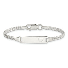 Sterling Silver Baby ID with Heart Bracelet