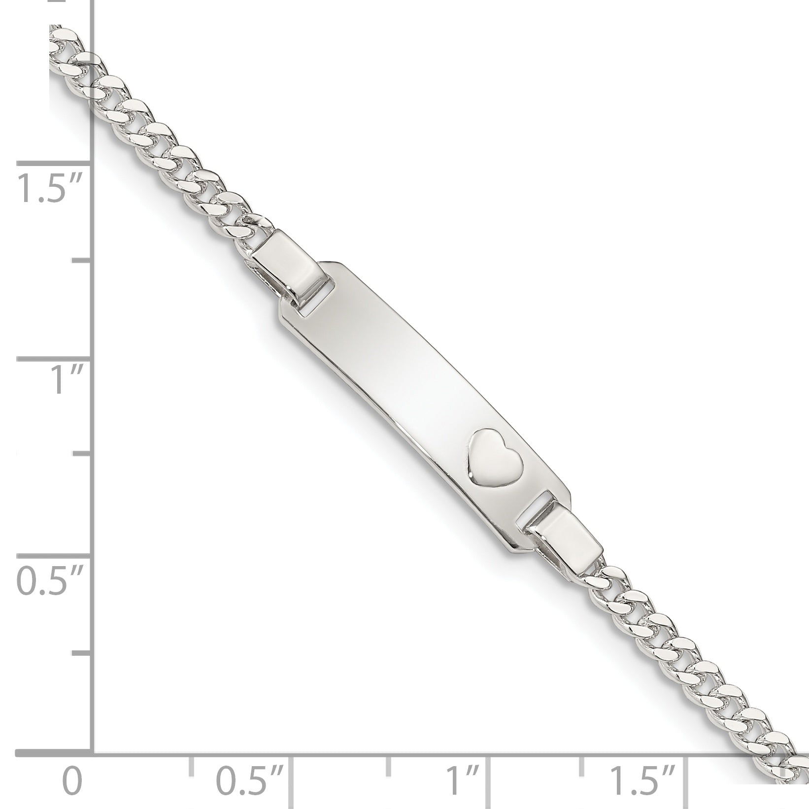 Sterling Silver Baby ID with Heart Bracelet