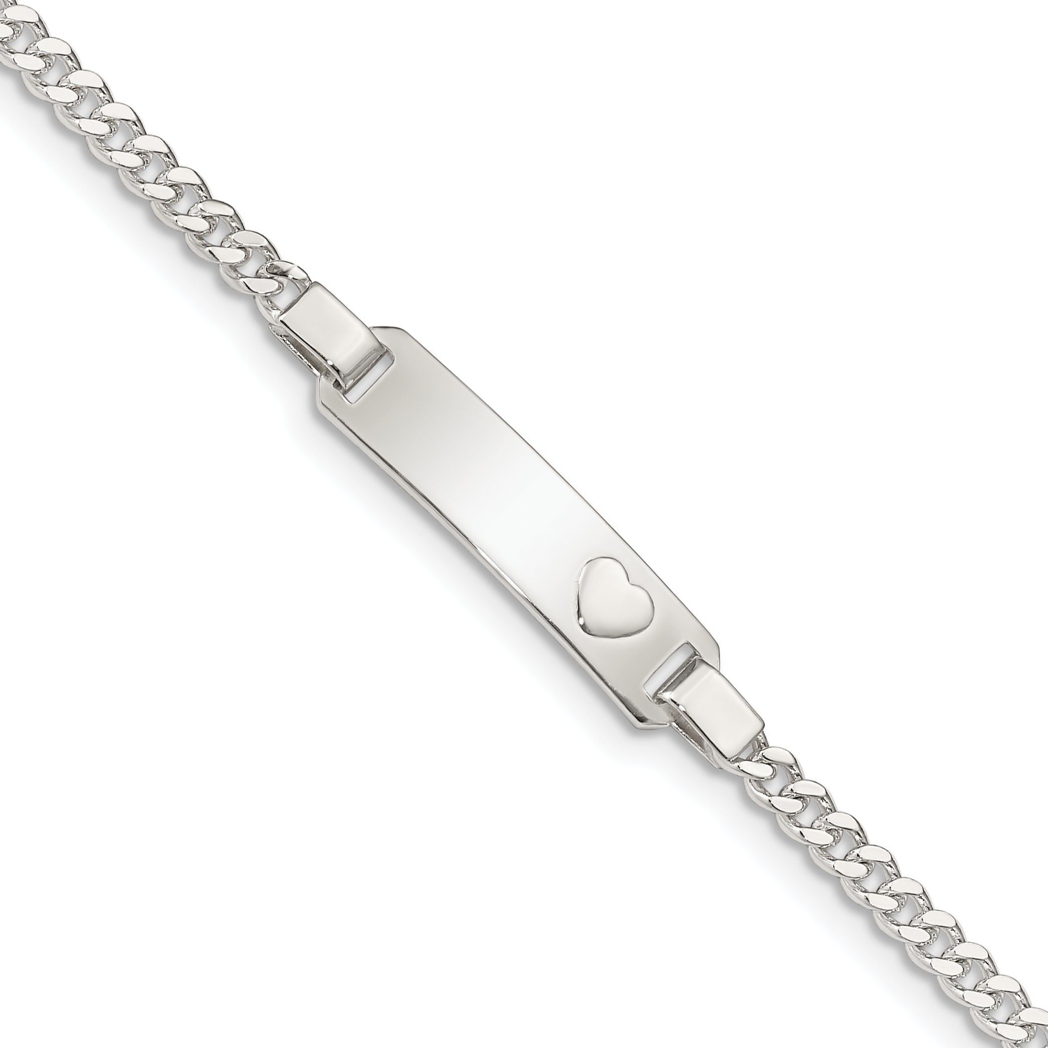 Sterling Silver Baby ID with Heart Bracelet Main image