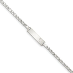 Sterling Silver Baby ID with Heart Bracelet