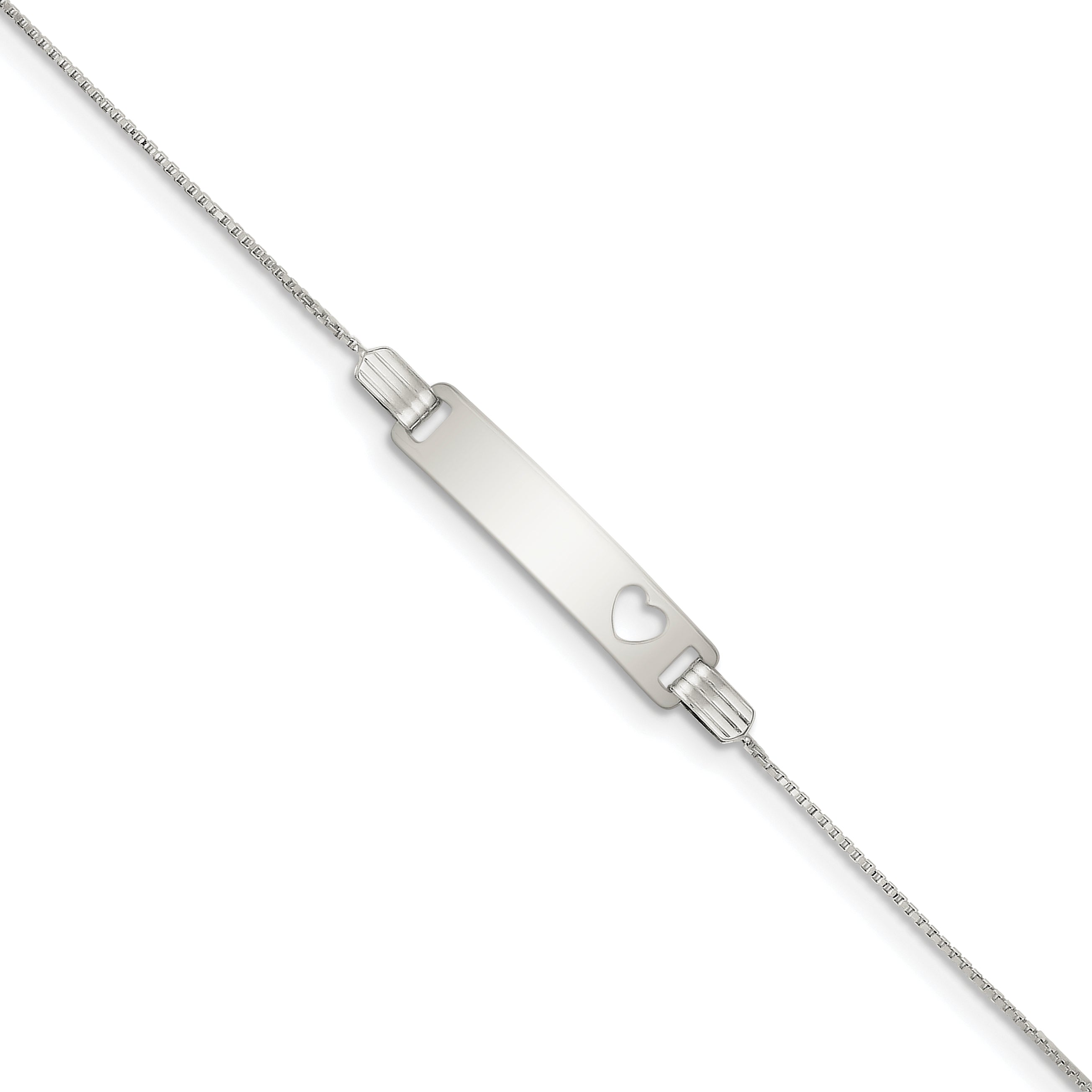 Sterling Silver Baby ID with Cut-out Heart Bracelet