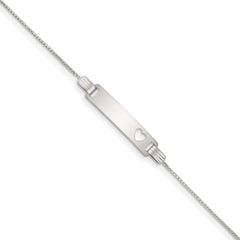 Sterling Silver Baby ID with Cut-out Heart Bracelet
