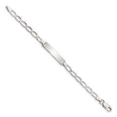 Sterling Silver Polished Engraveable Childrens ID Bracelet