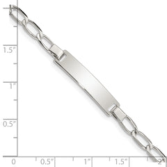 Sterling Silver Polished Engraveable Childrens ID Bracelet