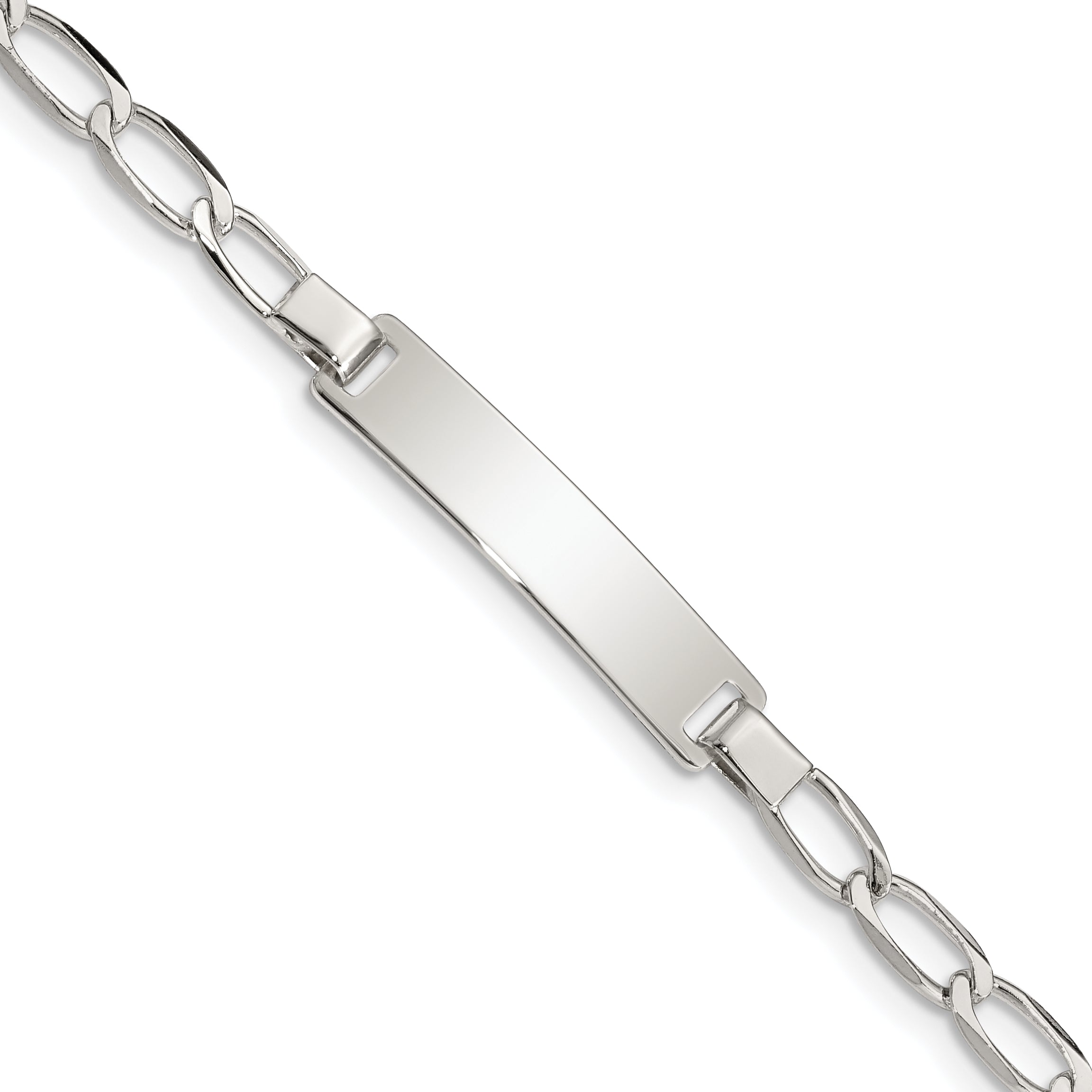 Sterling Silver 6inch Polished Engraveable Childrens ID Bracelet Main image