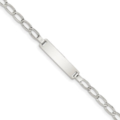Sterling Silver 6inch Polished Engraveable Childrens ID Bracelet