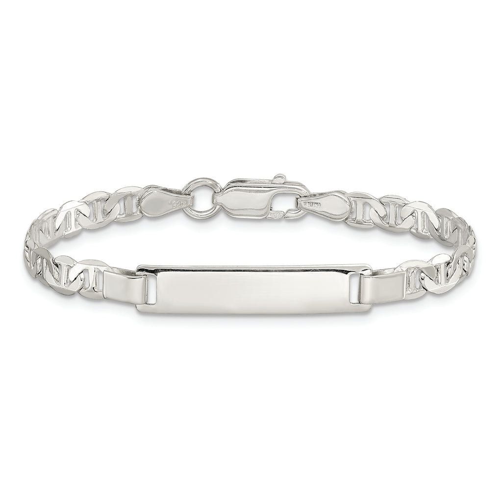 Sterling Silver Engraveable Childrens ID Anchor Link Bracelet