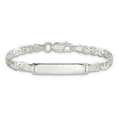 Sterling Silver Engraveable Childrens ID Anchor Link Bracelet