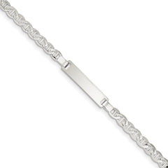 Sterling Silver Engraveable Childrens ID Anchor Link Bracelet