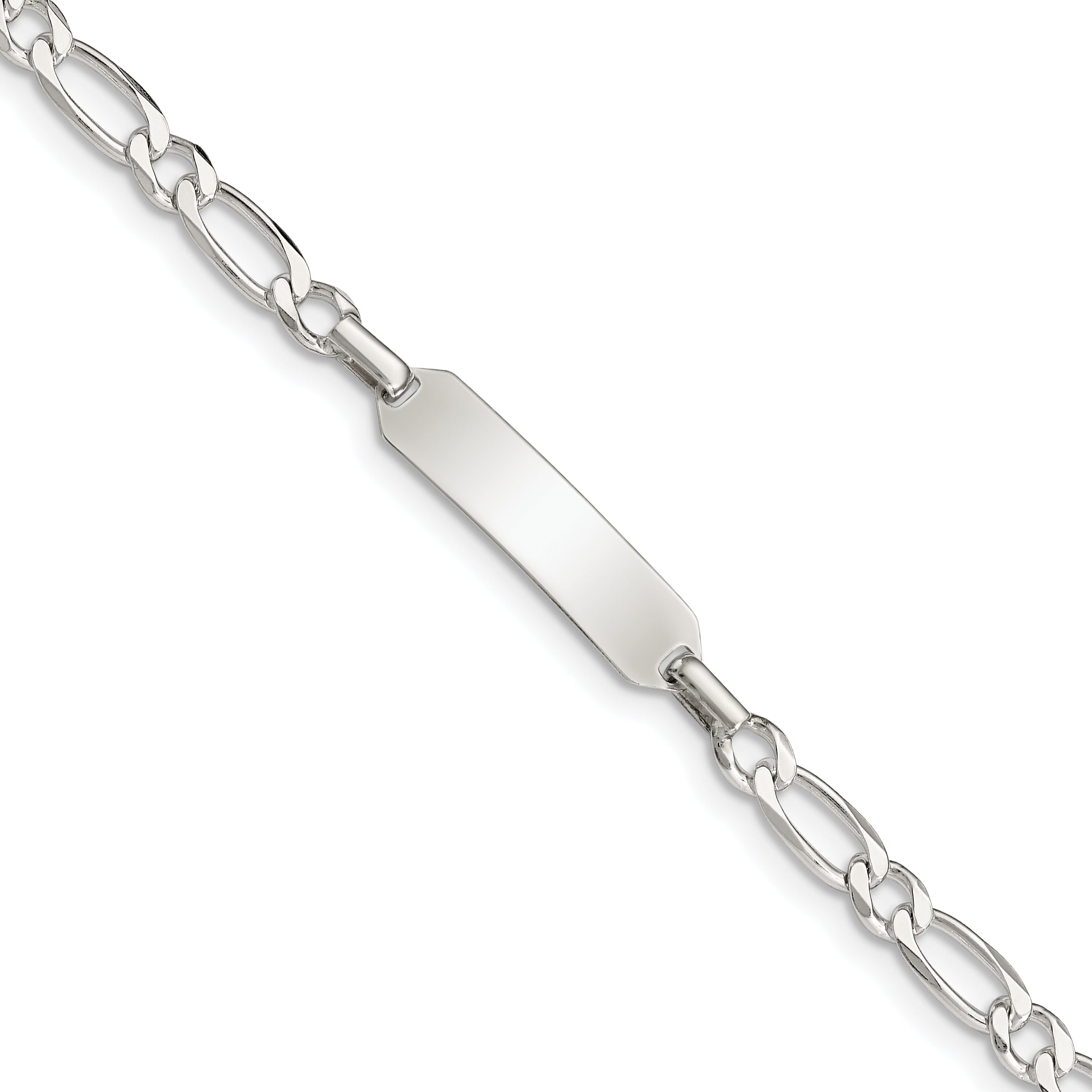 Sterling Silver 6inch Polished Engraveable Childrens ID Bracelet Main image