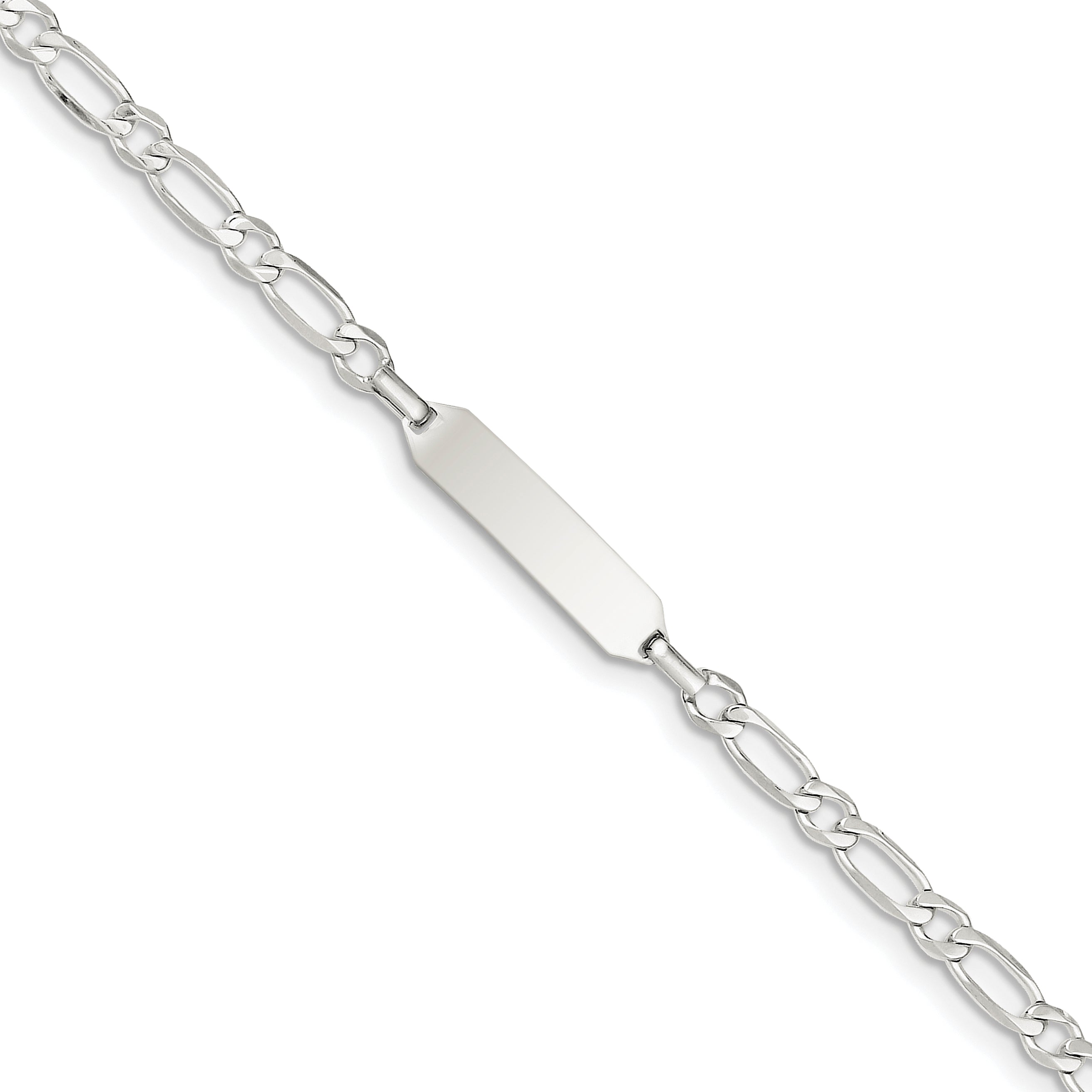 Sterling Silver 6inch Polished Engraveable Childrens ID Bracelet