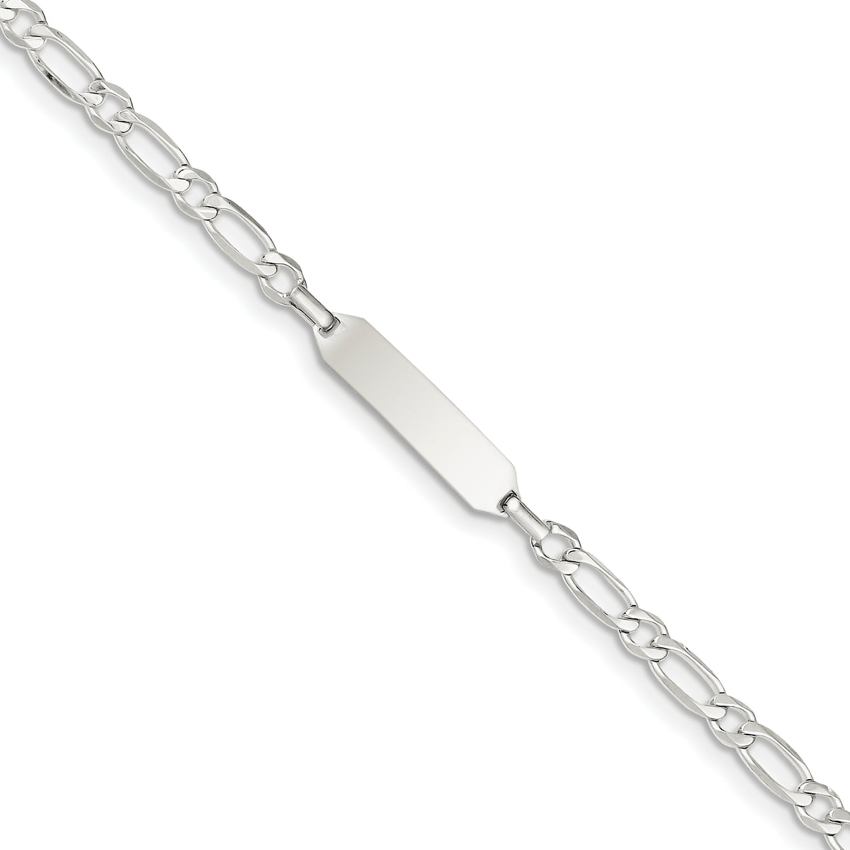Sterling Silver 6inch Polished Engraveable Childrens ID Bracelet