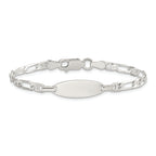 Sterling Silver Polished Engraveable 5in Plus 1in EXT Childrens ID Bracelet