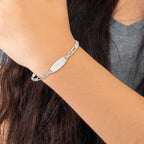Sterling Silver Polished Engraveable 5in Plus 1in EXT Childrens ID Bracelet