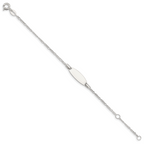 Sterling Silver Childrens 5in Plus 1in Ext ID Figaro Link Bracelet