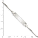 Sterling Silver Engraveable Childrens ID on Box Chain Bracelet