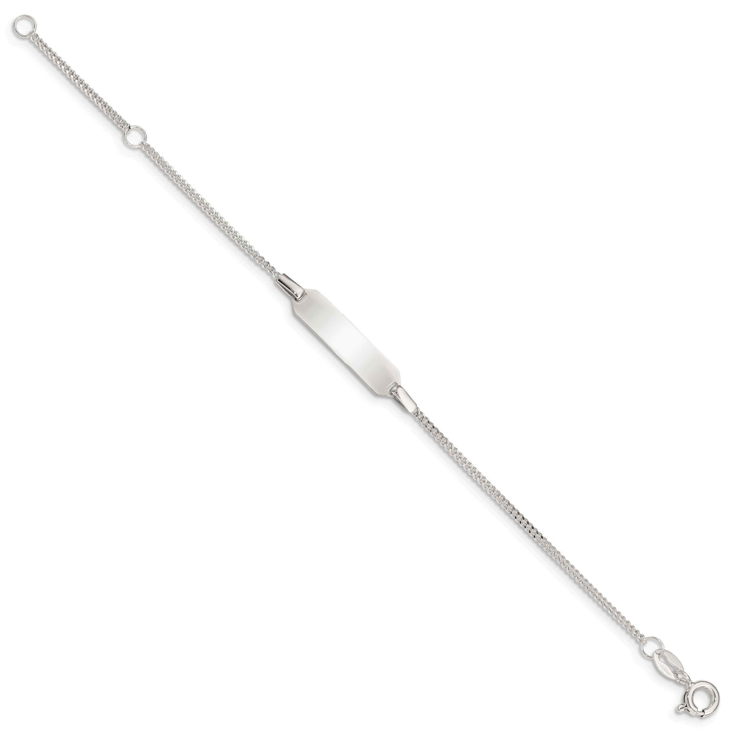 Sterling Silver Childrens 5in Plus 1in EXT ID Curb Link Bracelet Secondary image