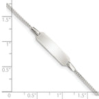 Sterling Silver Childrens 5in Plus 1in EXT ID Curb Link Bracelet
