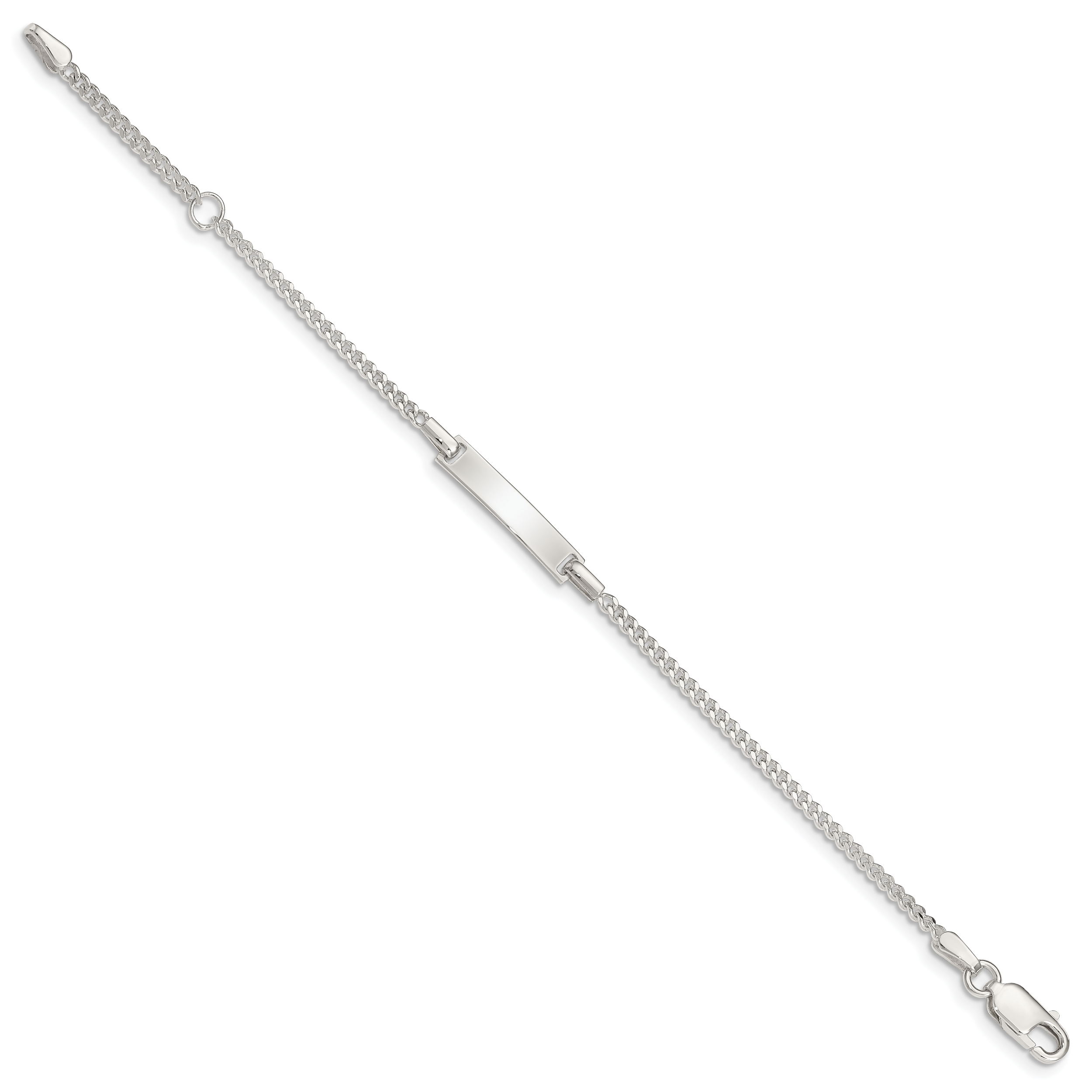 Sterling Silver Polished Childrens ID Curb Link 5in Plus 1in Ext. Bracelet Secondary image
