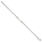 Sterling Silver Polished Childrens ID Curb Link 5in Plus 1in Ext. Bracelet