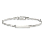 Sterling Silver Polished Childrens ID Curb Link 5in Plus 1in Ext. Bracelet