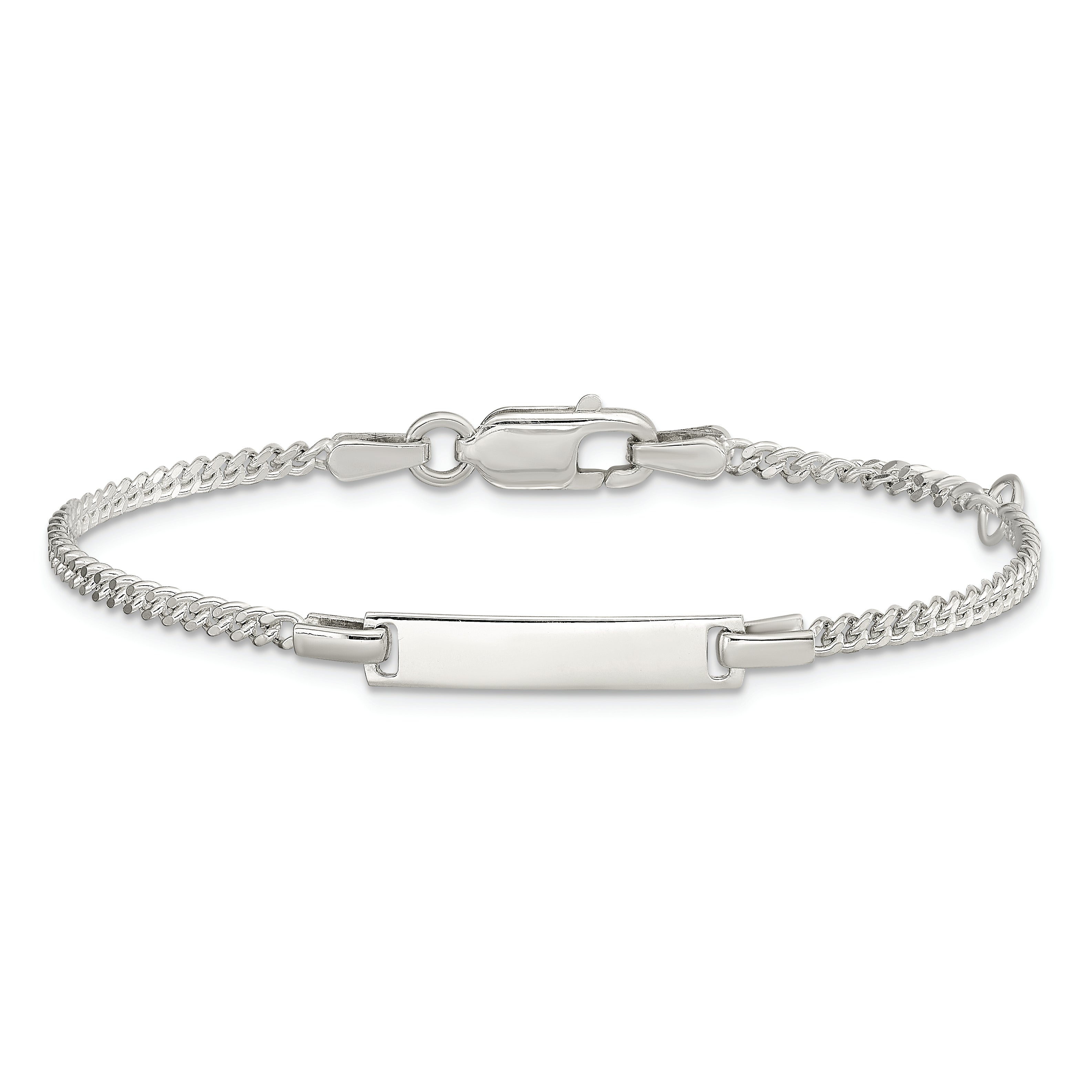 Sterling Silver Polished Childrens ID Curb Link 5in Plus 1in Ext. Bracelet