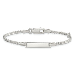 Sterling Silver Polished Childrens ID Curb Link 5in Plus 1in Ext. Bracelet